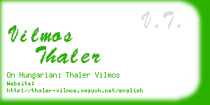 vilmos thaler business card